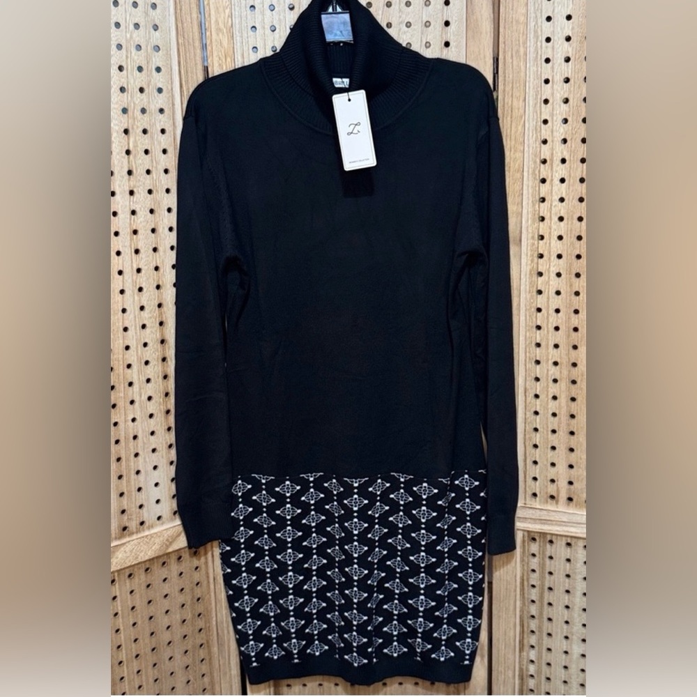 Casual/ Comfortable And Warm Hem Patchwork Sweater Dress